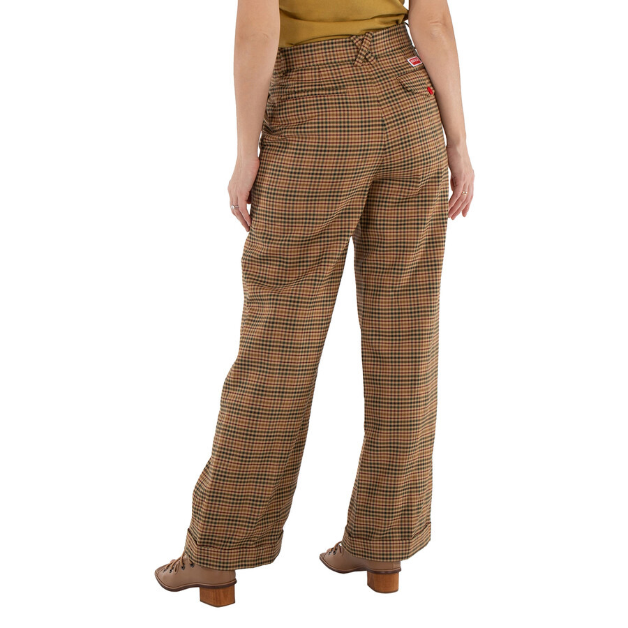 Kenzo Plaid Tailored Wide Leg Pants - 3