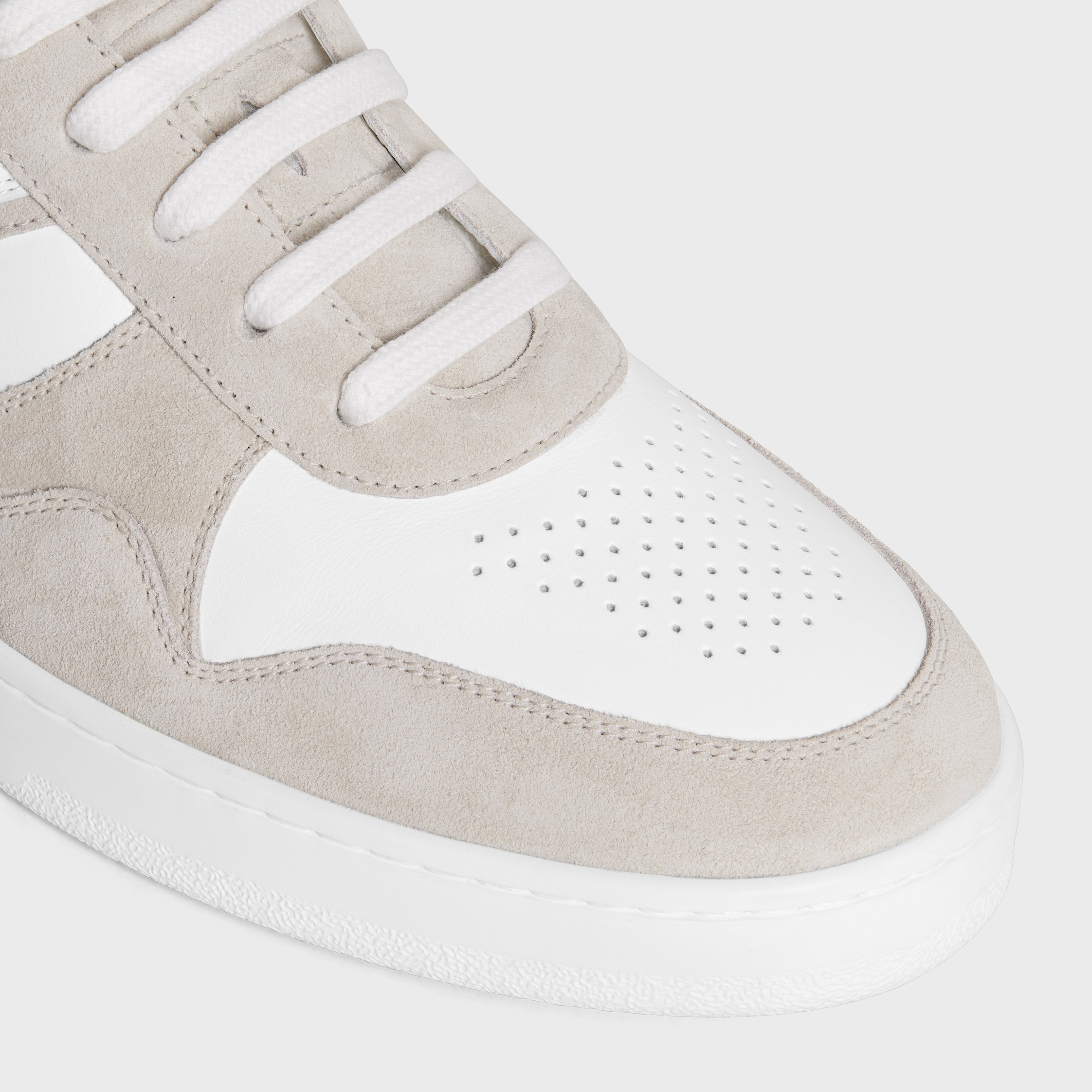 CELINE TRAINER LOW LACE-UP SNEAKER in SUEDE CALFSKIN AND CALFSKIN - 4