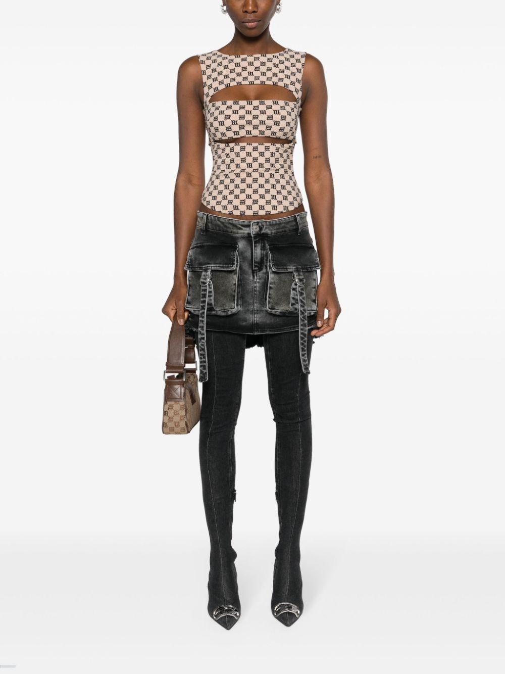 monogram-pattern tank top - 2