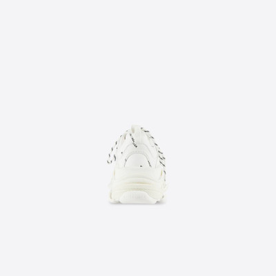 BALENCIAGA Men's Triple S Sneaker Allover Logo in White/black outlook