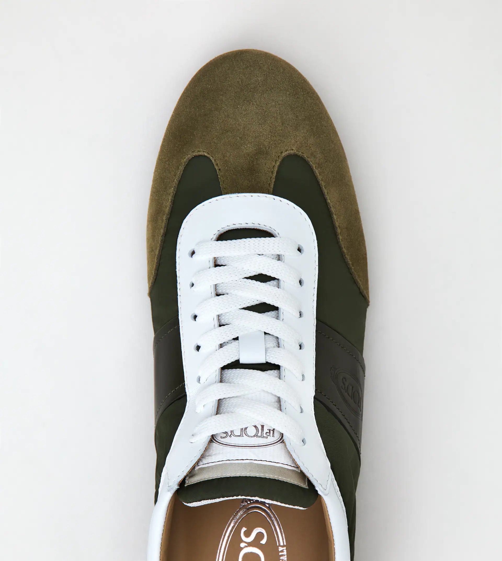 SNEAKERS IN SUEDE AND HIGH-TECH FABRIC - GREEN, WHITE - 4