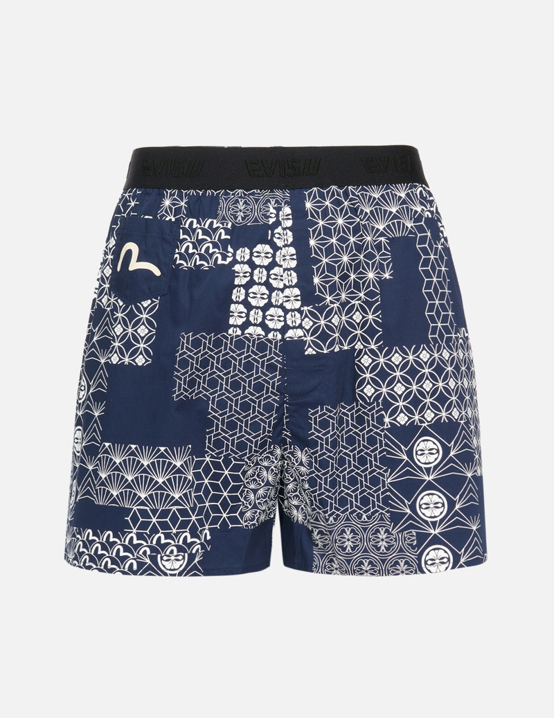 ALLOVER BROCADE AND KAMON COLLAGE PRINT BOXER SHORTS 1