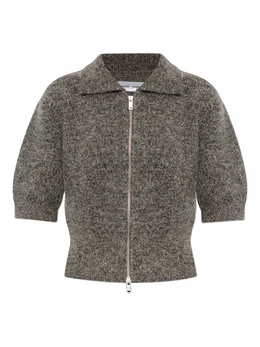 zip-up collared top - 1