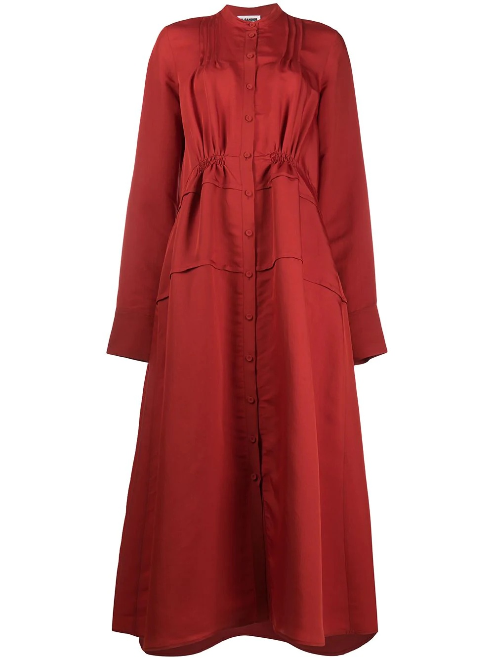 long-sleeve long shirtdress - 1