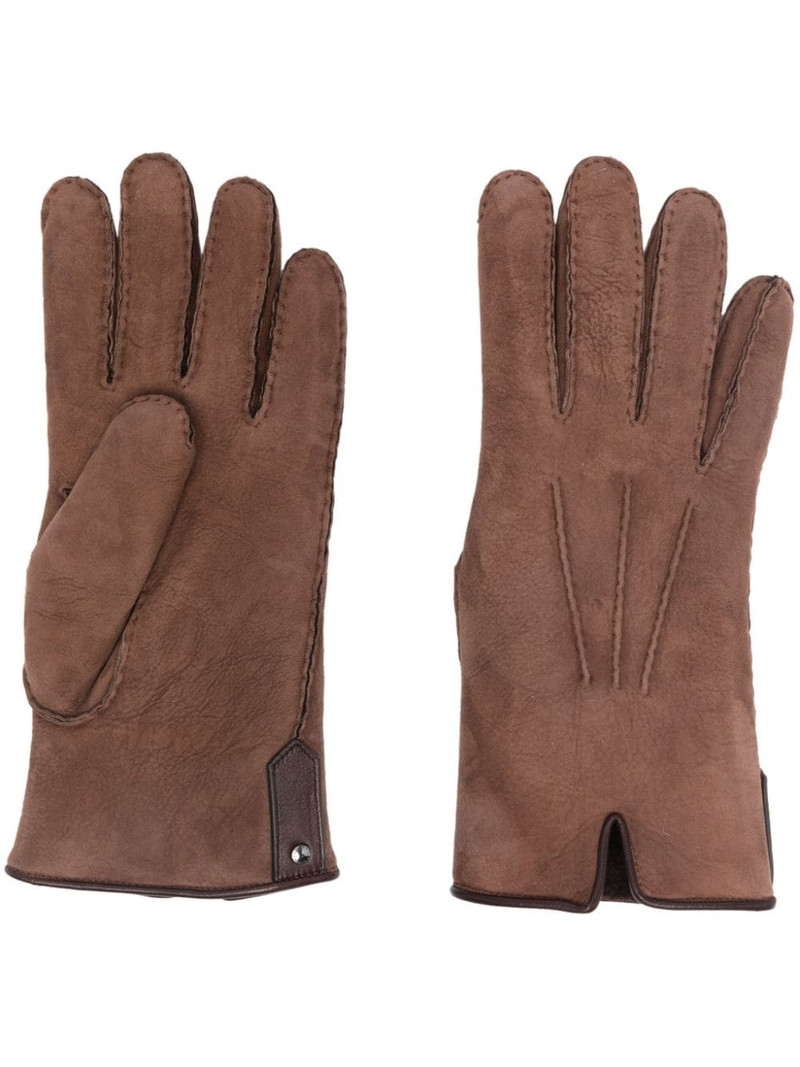 seam-detail suede gloves 1