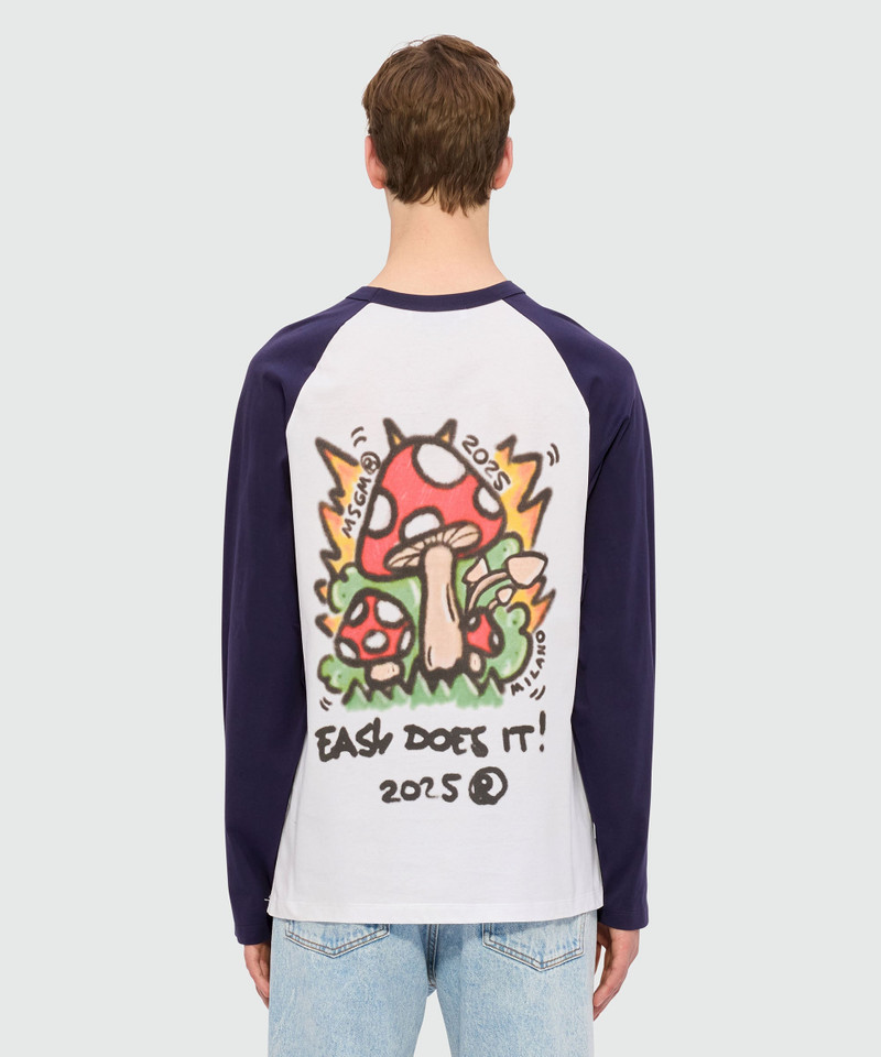 Two-tone long-sleeved jersey T-shirt with "Spray Mushroom" print 3