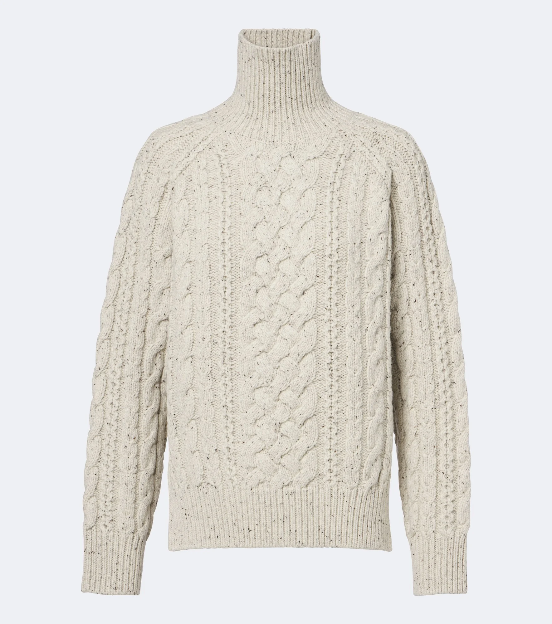 Cable-knit wool turtleneck sweater - 1