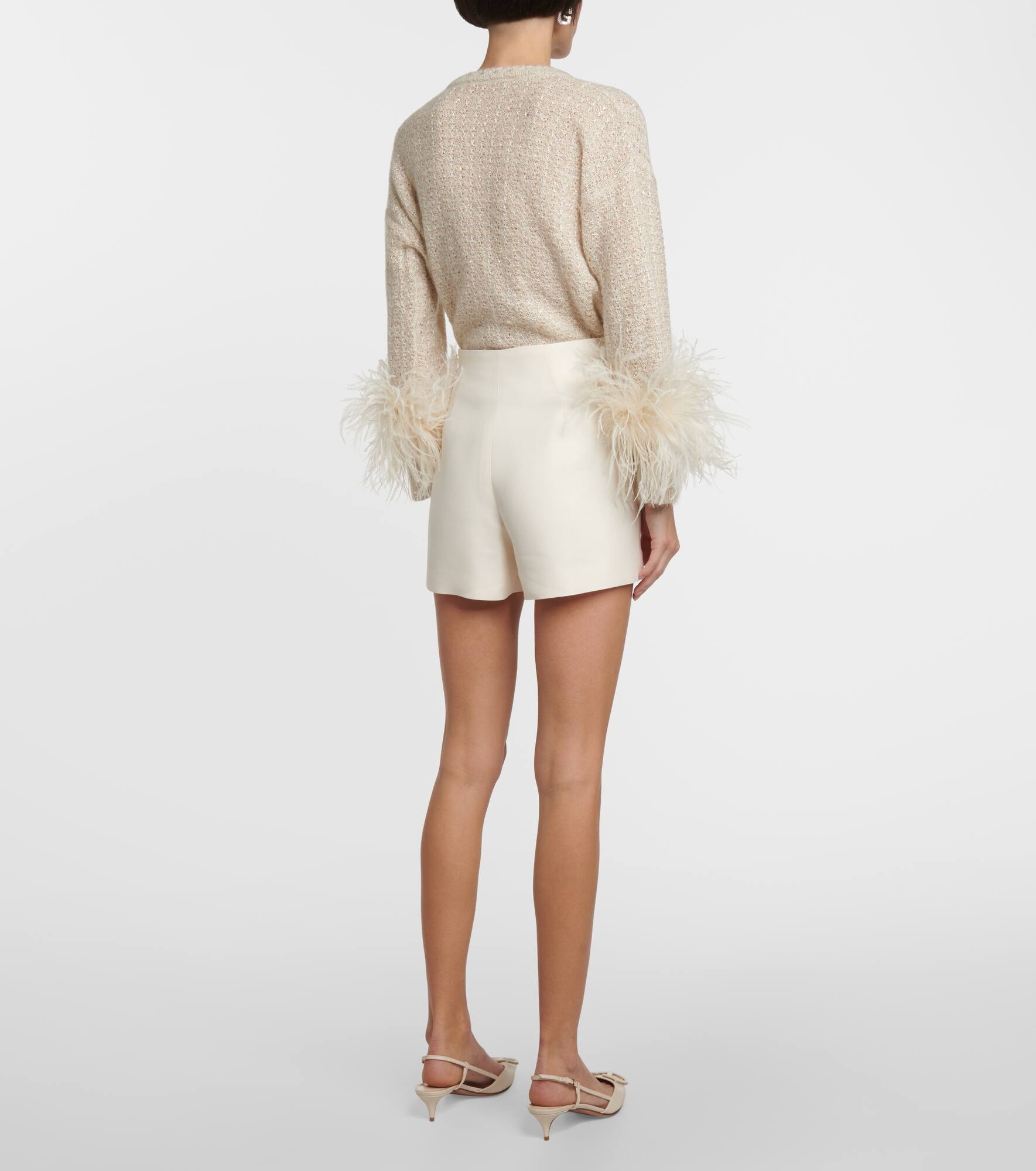 Vlogo wool and silk crêpe shorts - 3