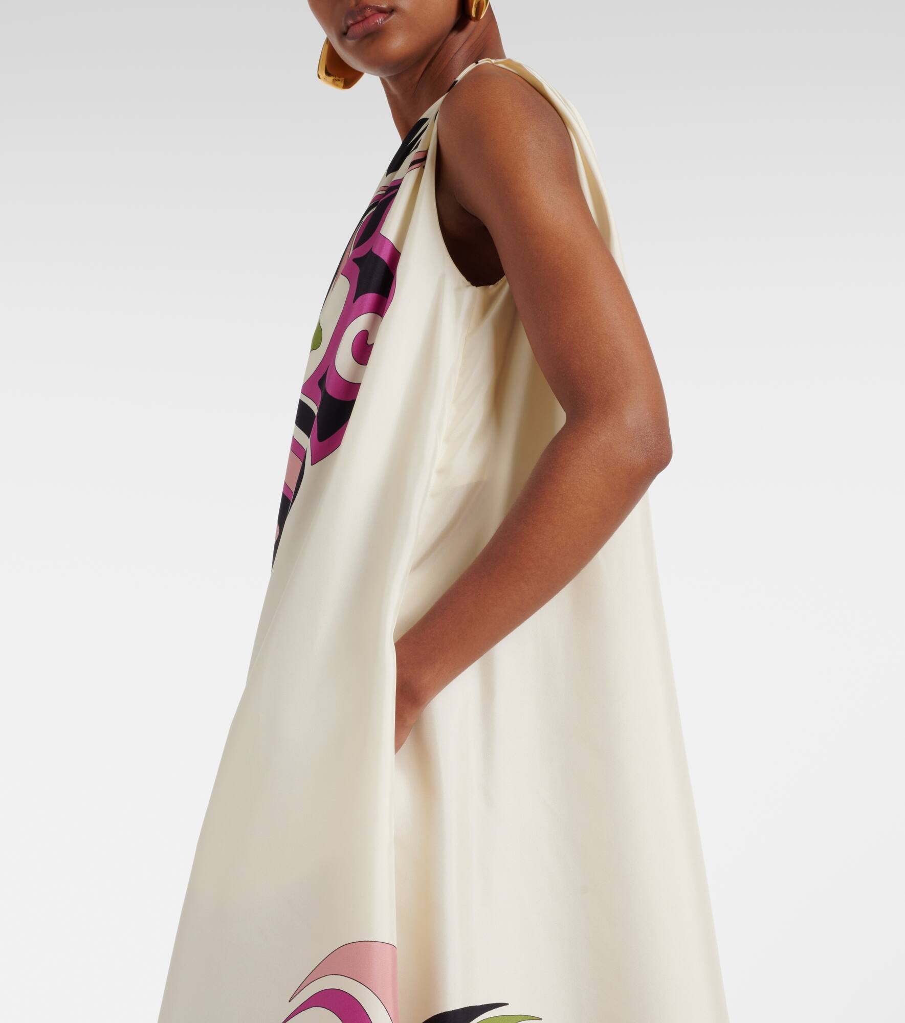 Roy one-shoulder silk twill maxi dress - 5