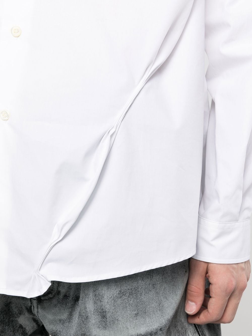 pinched-detail cotton shirt - 5