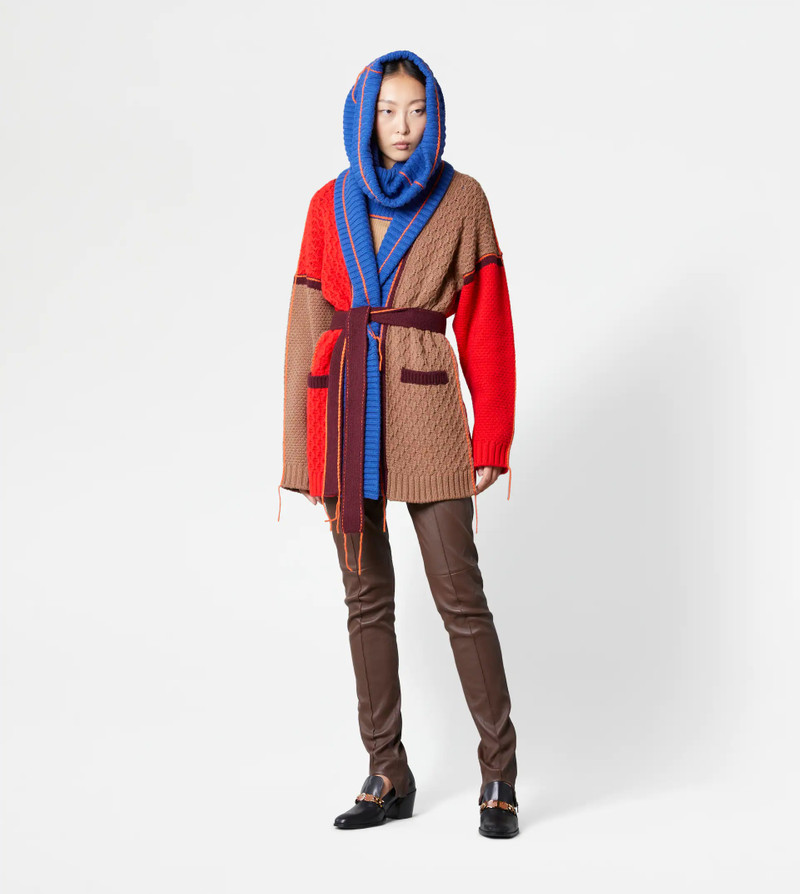 Tod's CASHMERE BLEND CARDIGAN - BLUE, RED, BROWN outlook