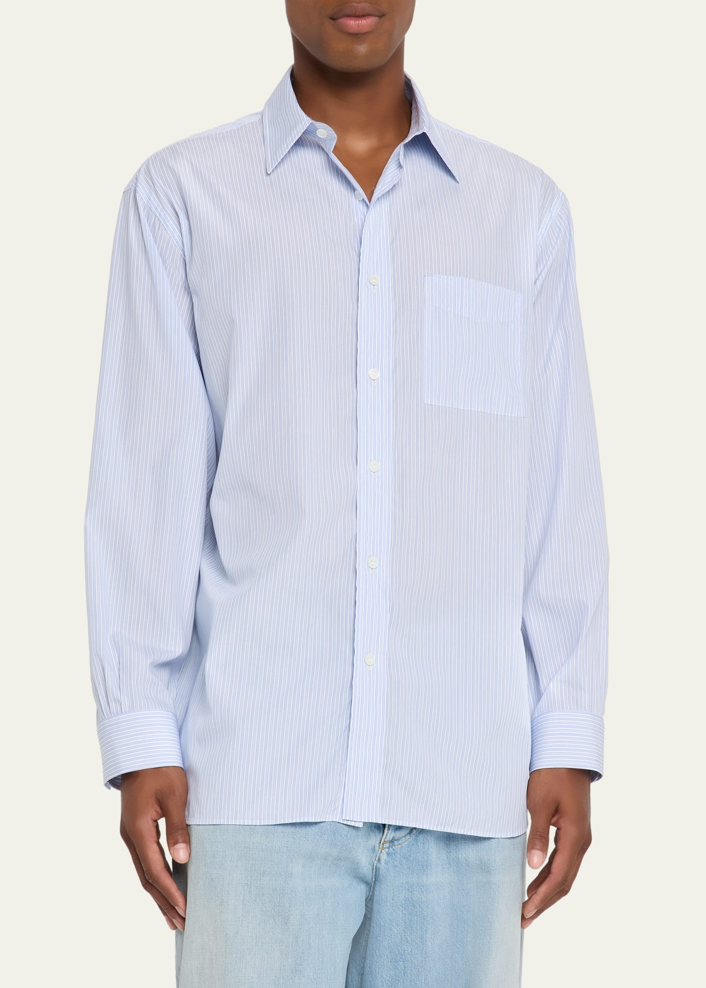 Men's Tonal Stripe Pocket Sport Shirt - 4