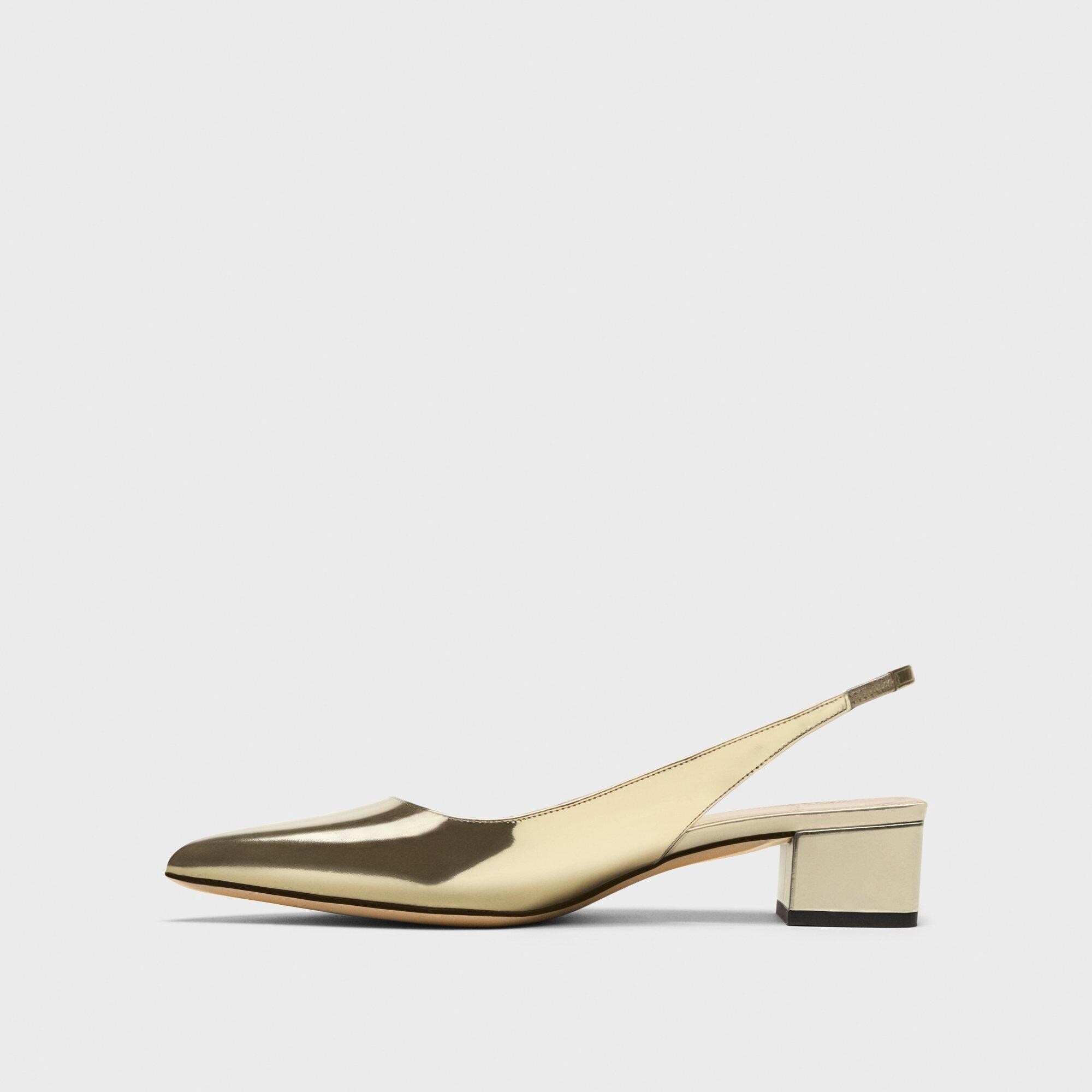 Slingback Pump in Metallic Leather - 3