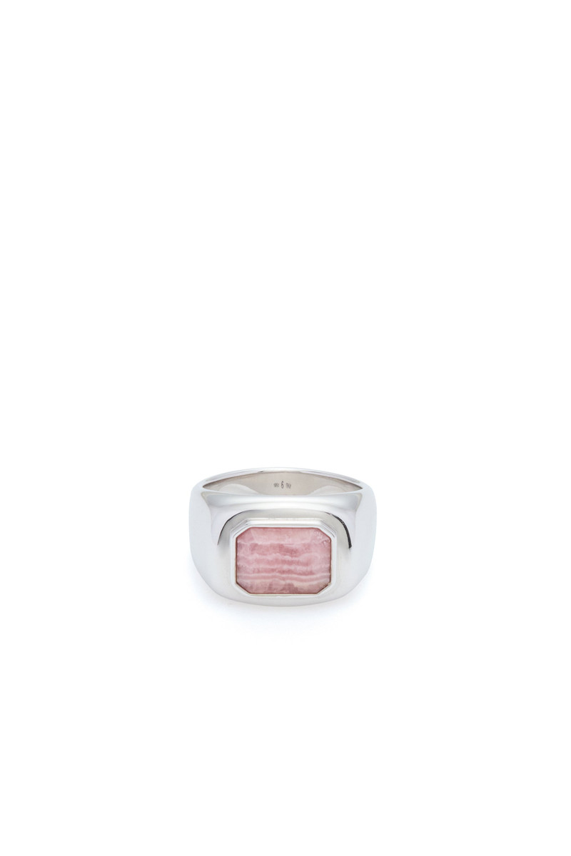 GABRIELA HEARST Large Ring in 18k White Gold & Pink Marble Stone outlook