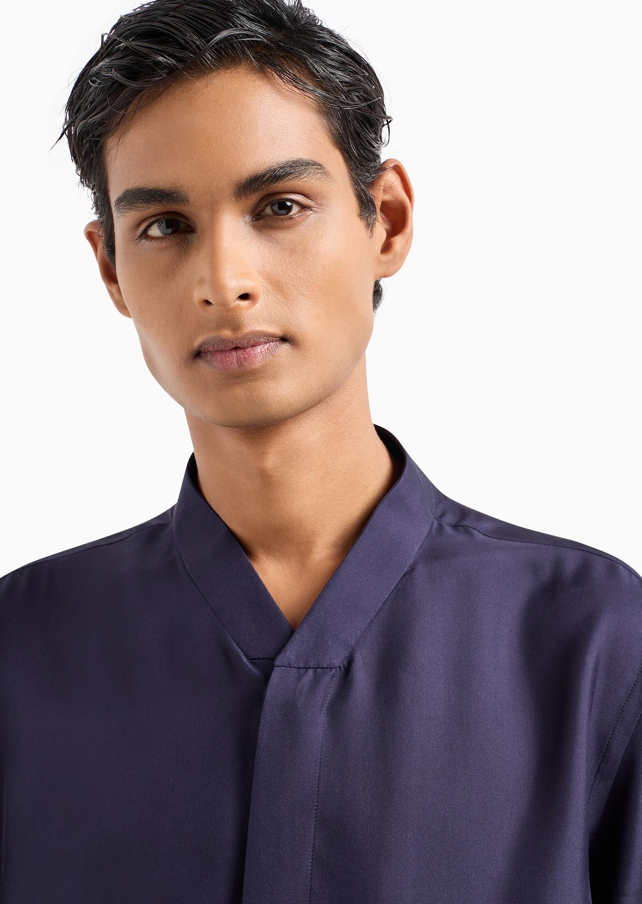 Giorgio's regular-fit silk twill shirt - 5