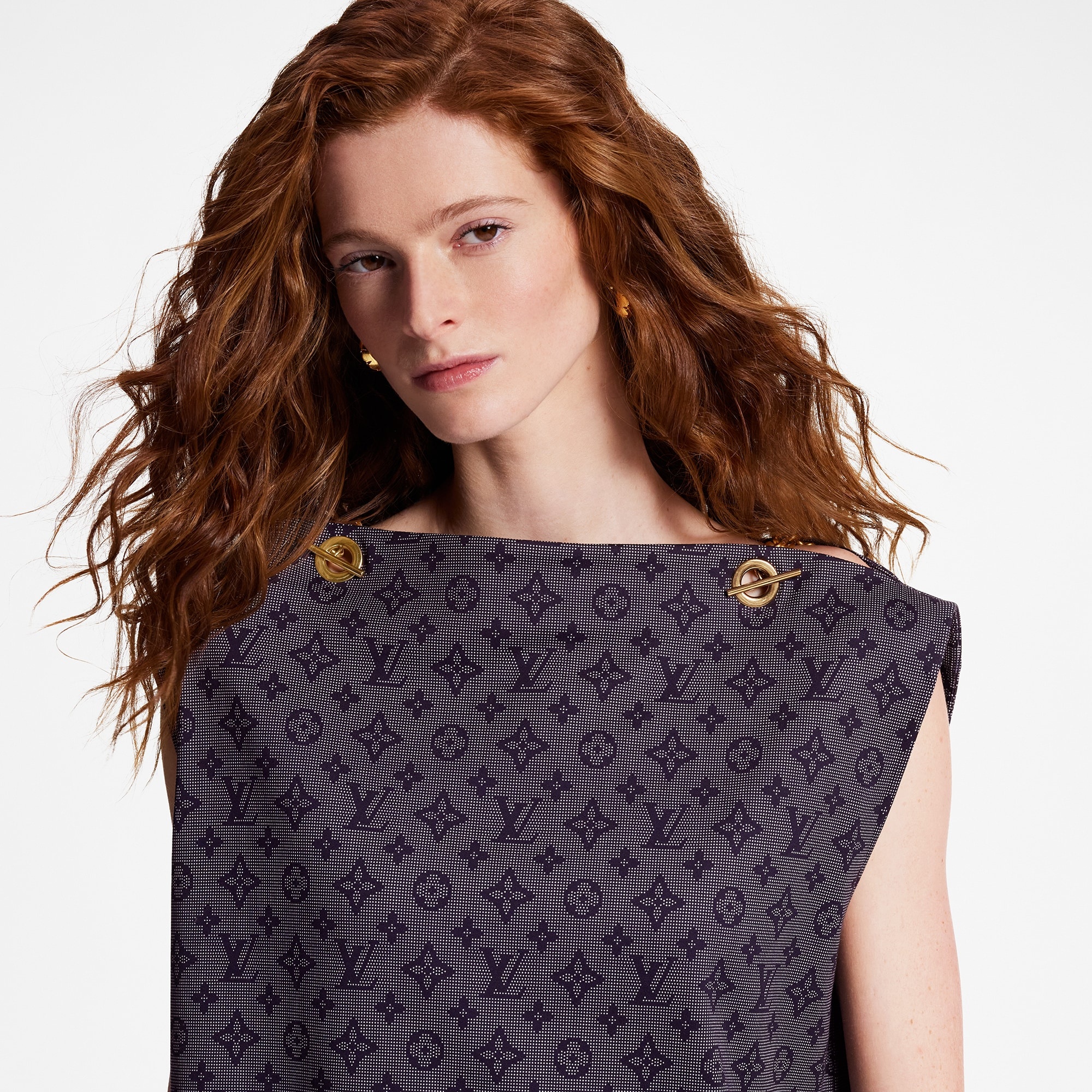 Louis Vuitton Inverted Mahina Monogram Chain Shoulder T-Shirt Dress