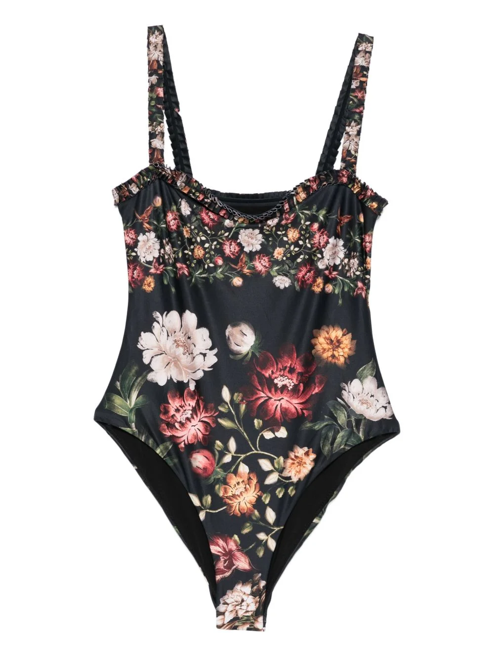 Limon Paramo ruffled-floral swimsuit - 1