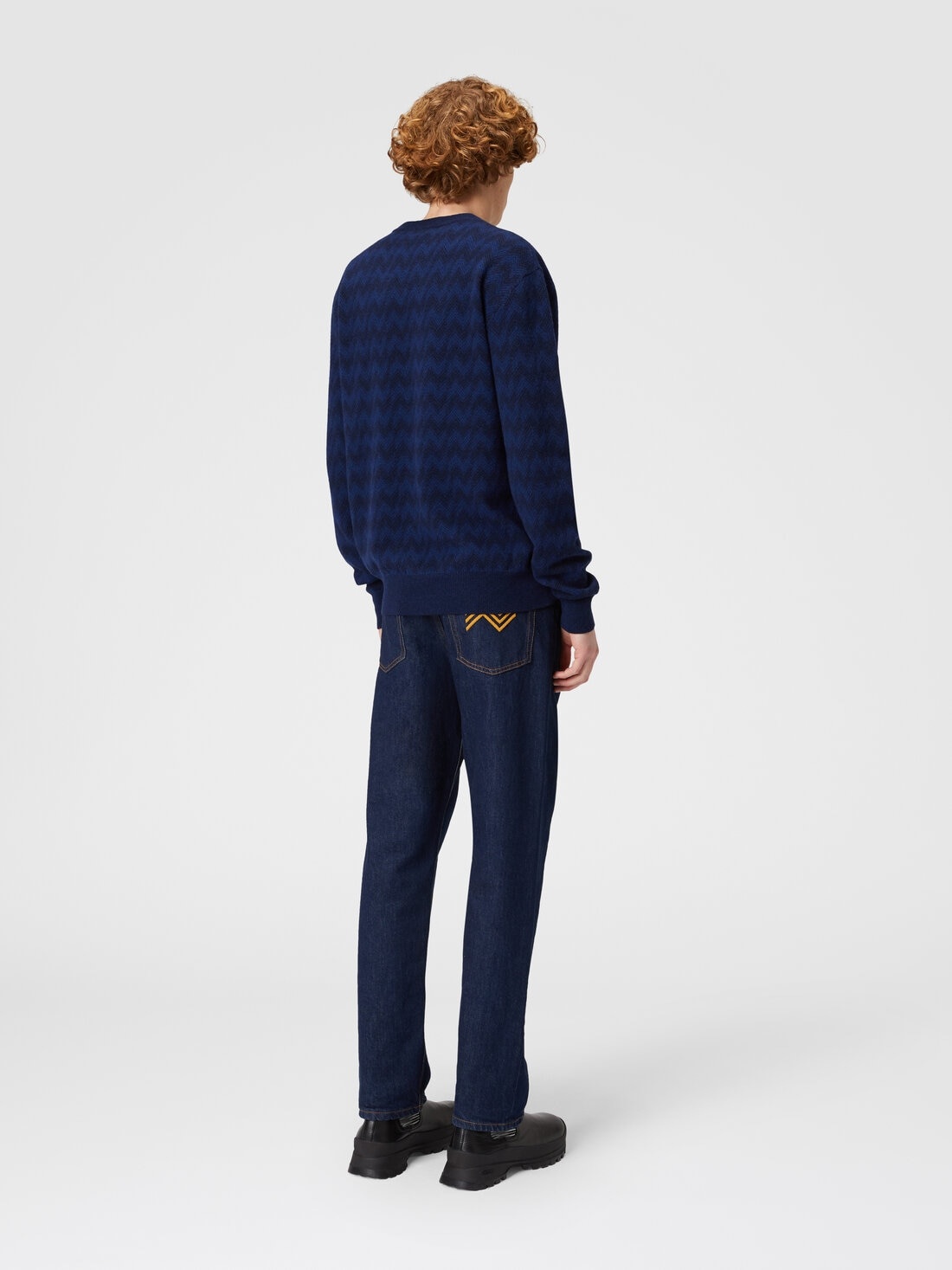 Zigzag wool and cashmere crewneck pullover - 3