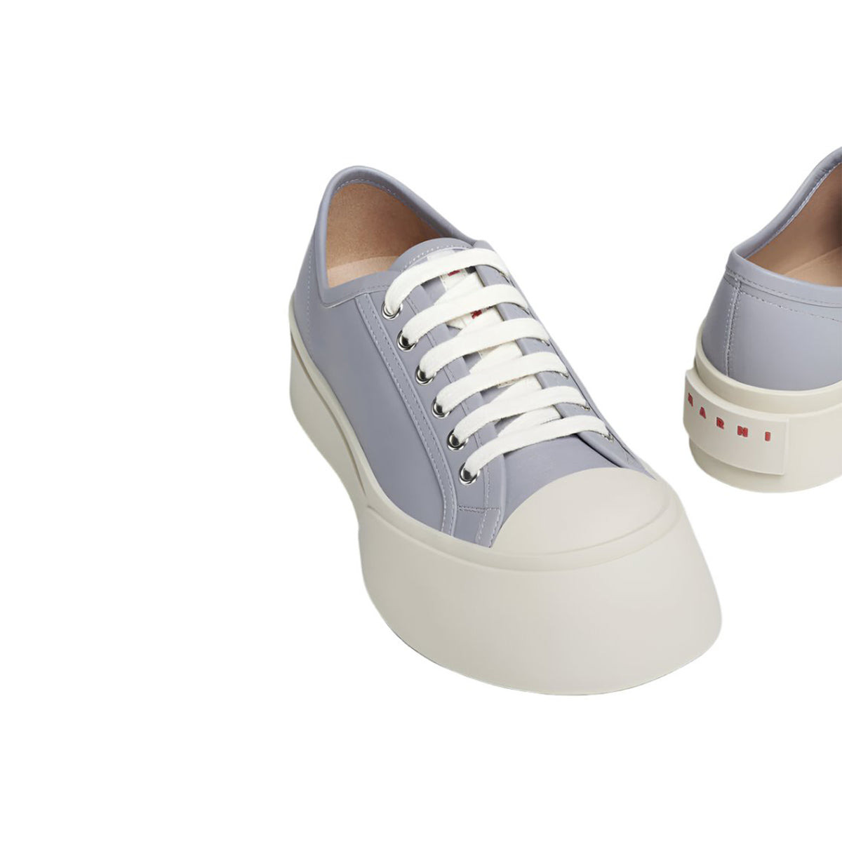 WOMEN'S LEATHER PABLO LACE-UP SNEAKERS (GRAY) - 2
