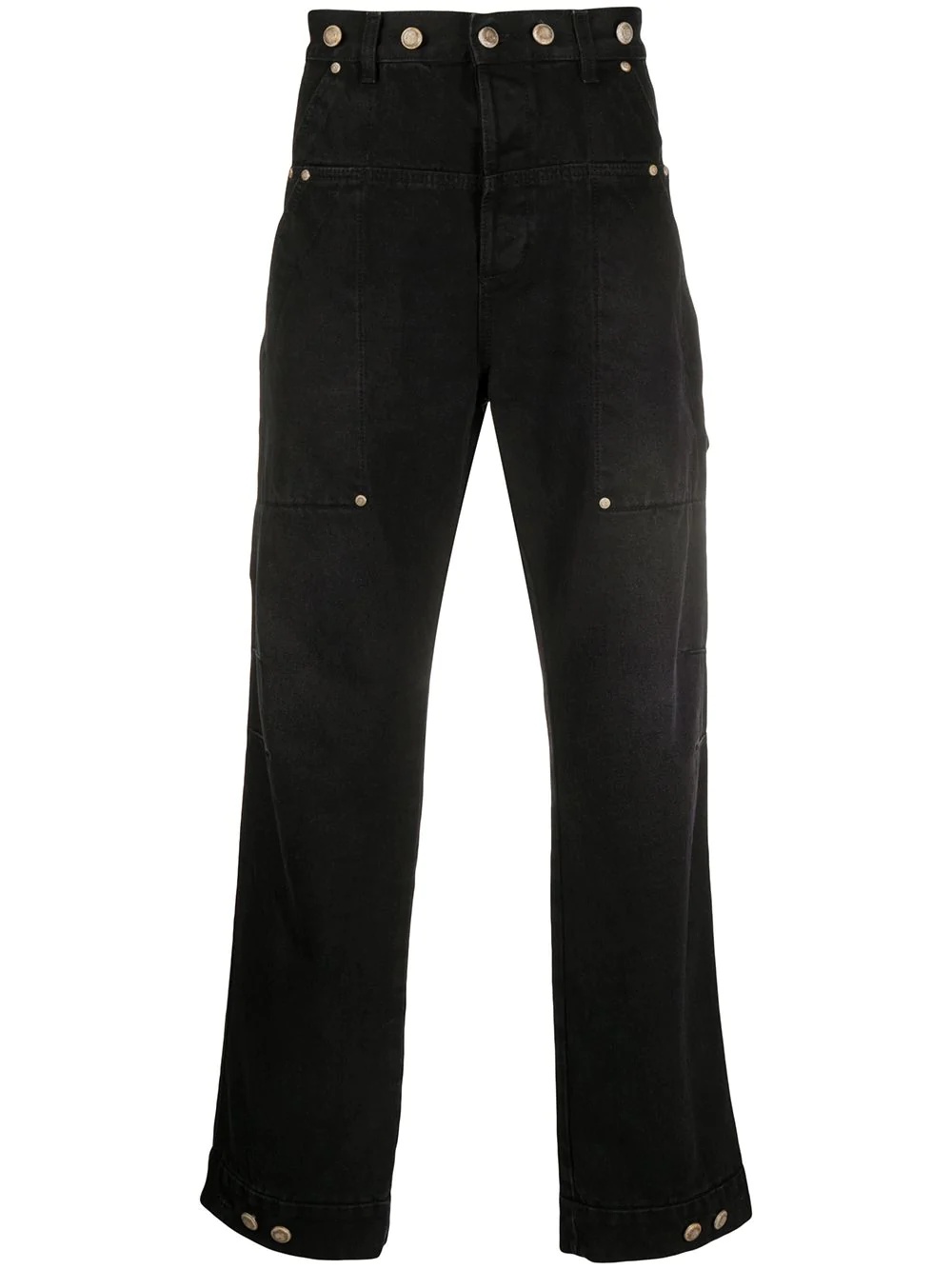 high-waisted straight-leg trousers - 1