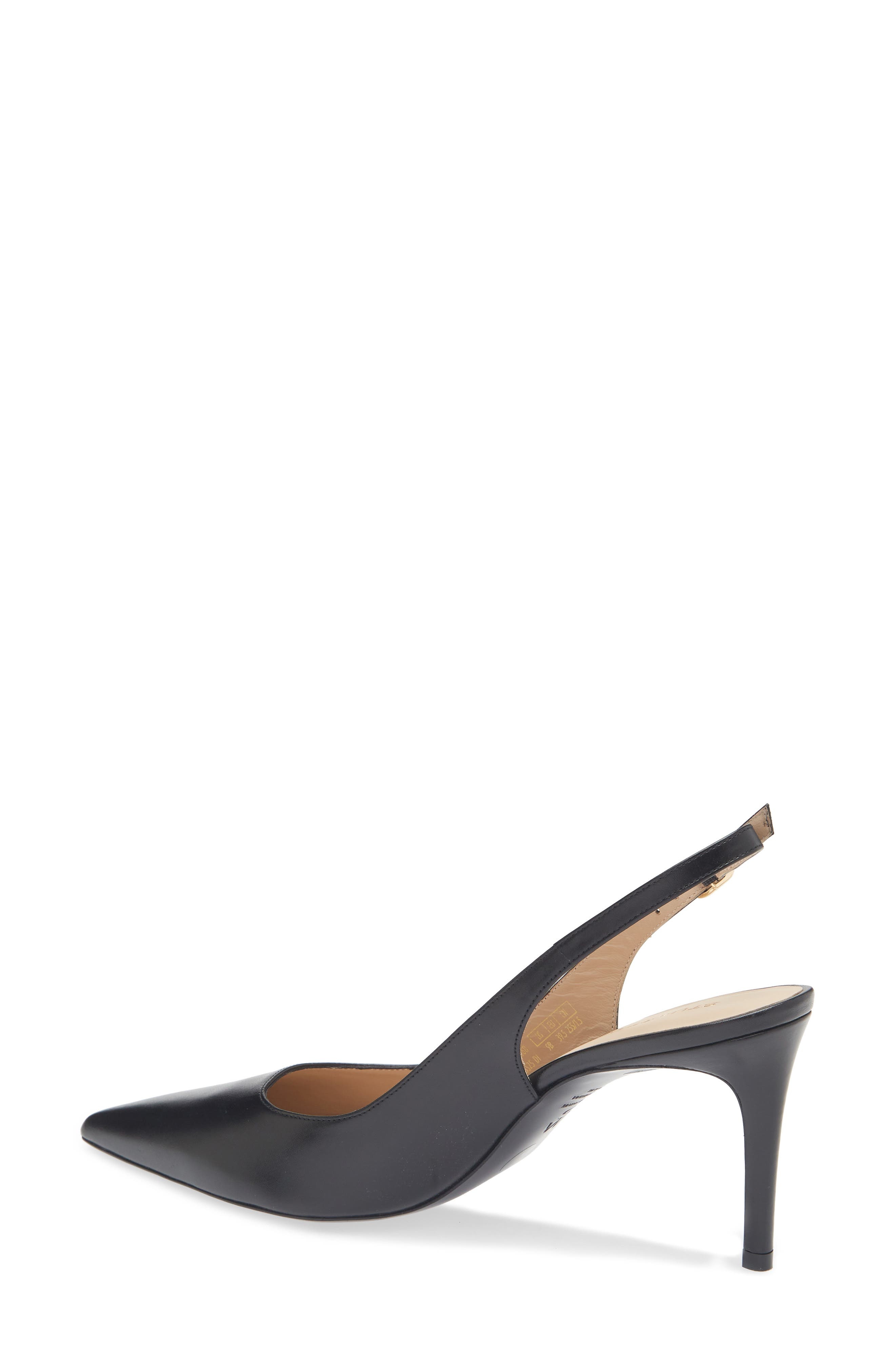 Stuart Weitzman Stuart Power 75 Pointed Toe Slingback Pump in Black at Nordstrom - 2