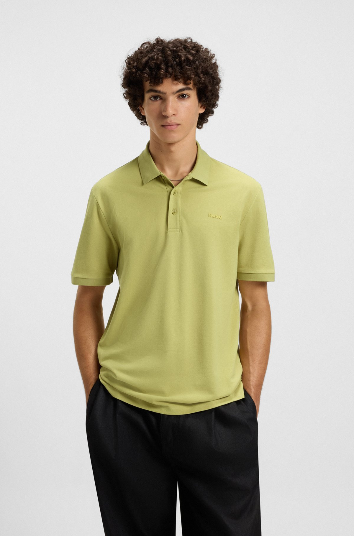 COTTON-PIQUÉ POLO SHIRT WITH LOGO PRINT - 2