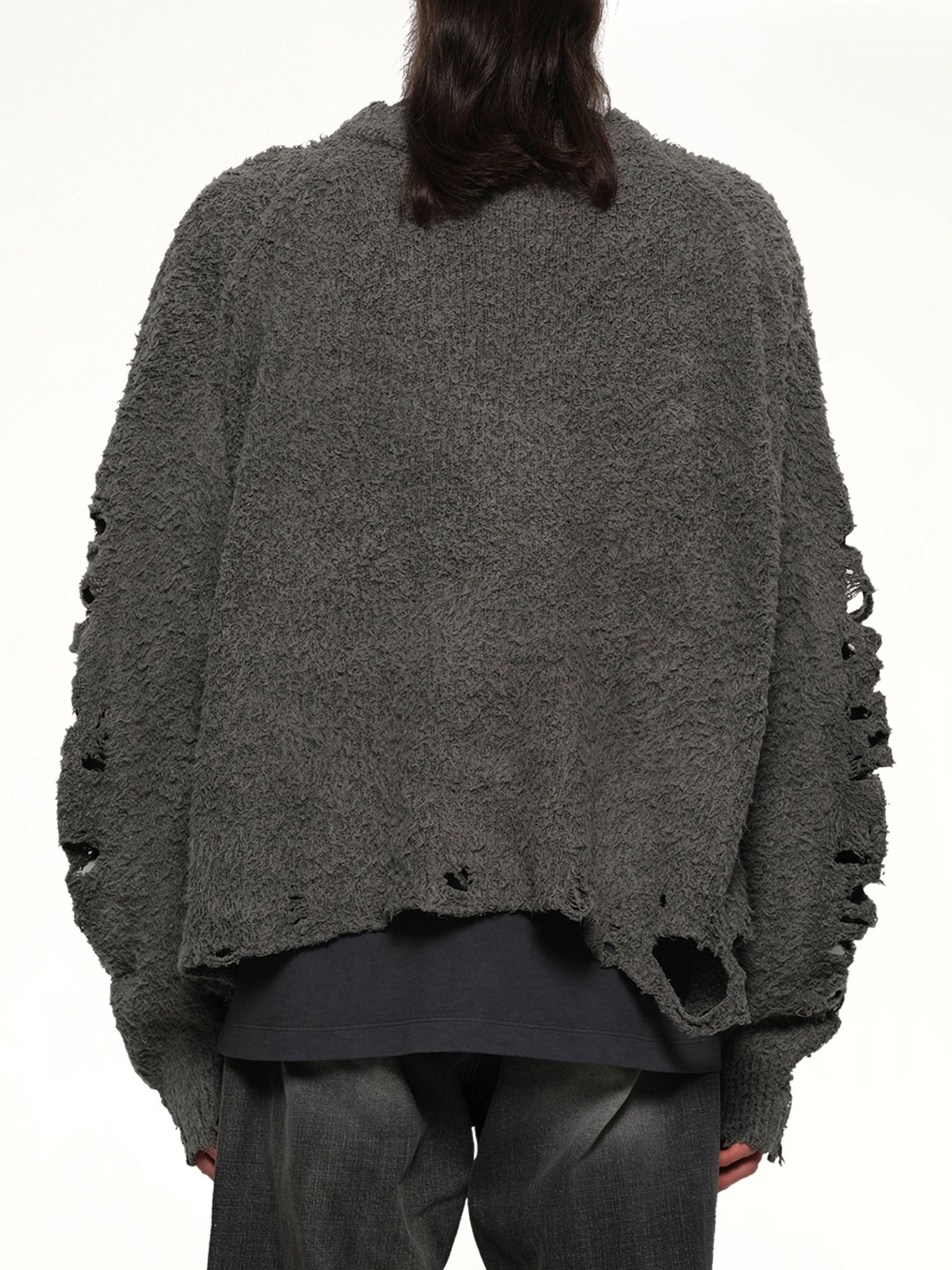 Ribcage Knit Pullover in Grey - 5