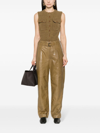 Lemaire wide-leg leather trousers outlook