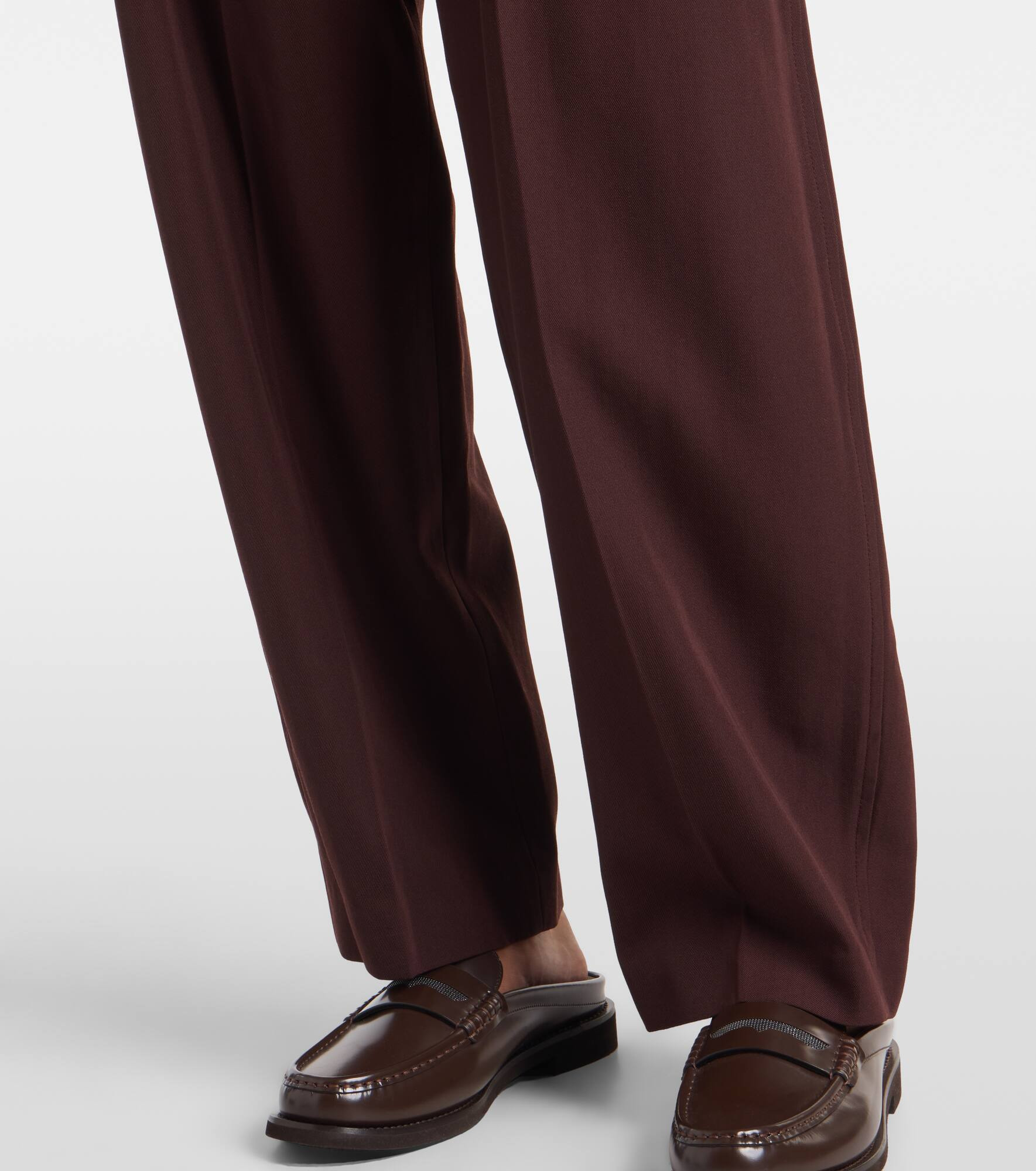 Wool and cotton straight pants - 5