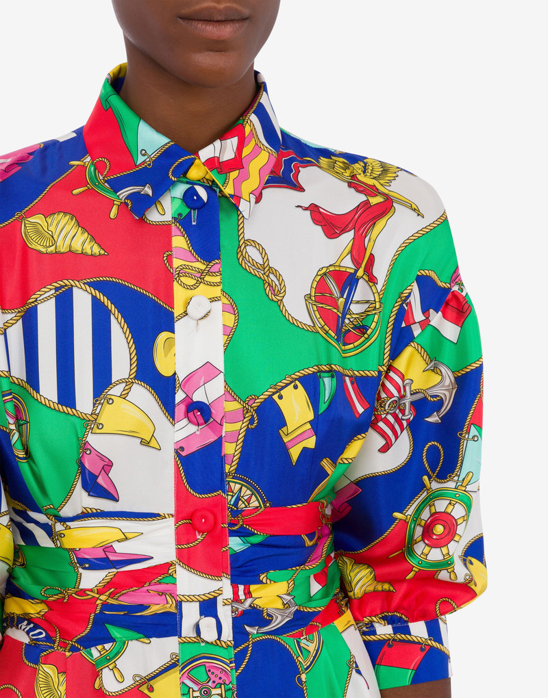 ALL-OVER NAUTICAL SILK TWILL DRESS 4