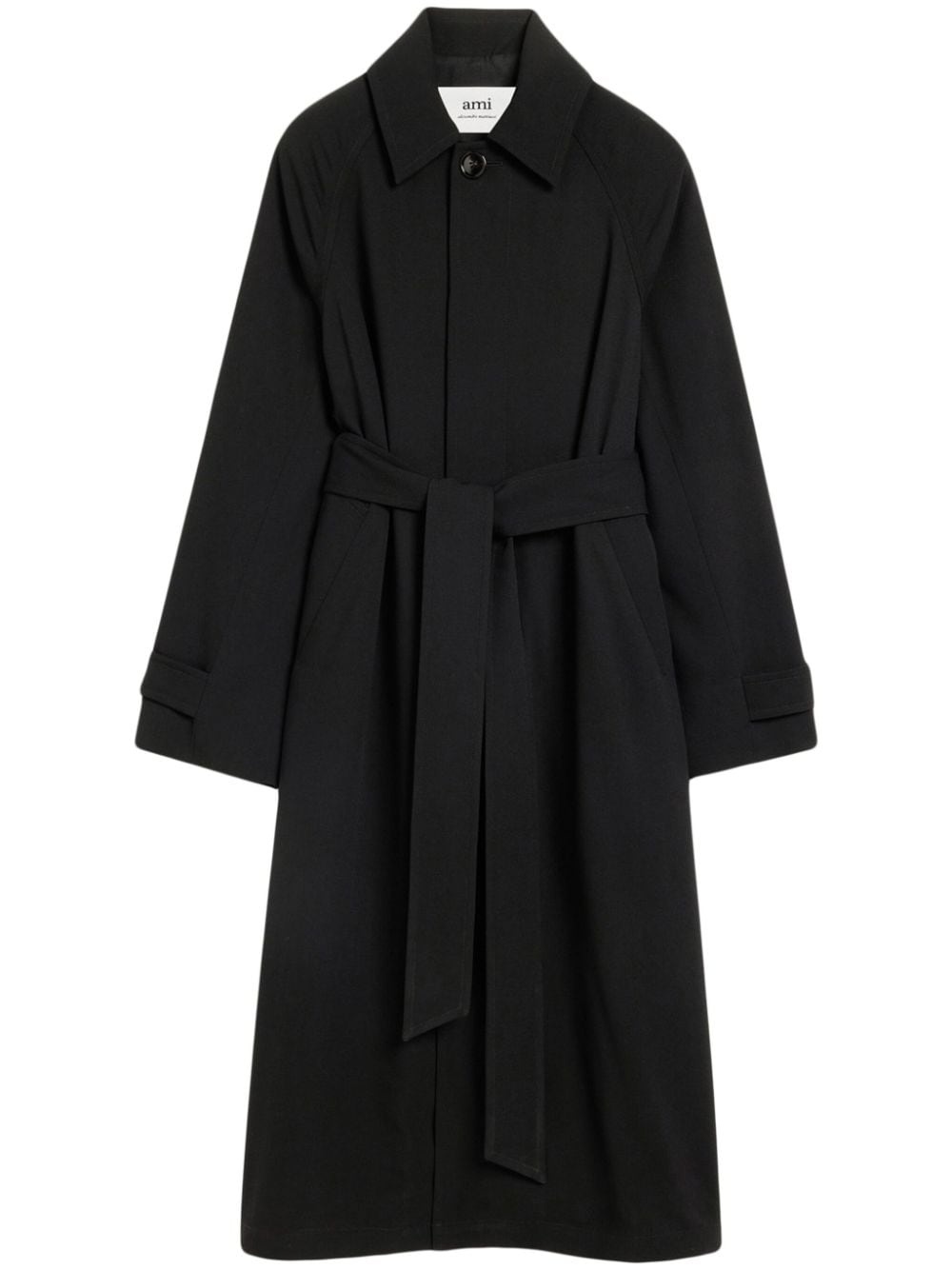 belted virgin-wool coat - 1