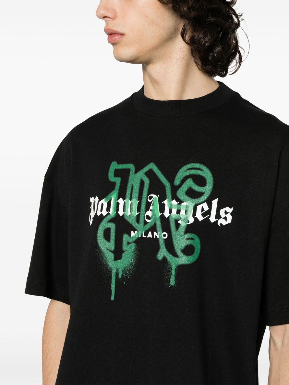 grafitti-print T-shirt - 5