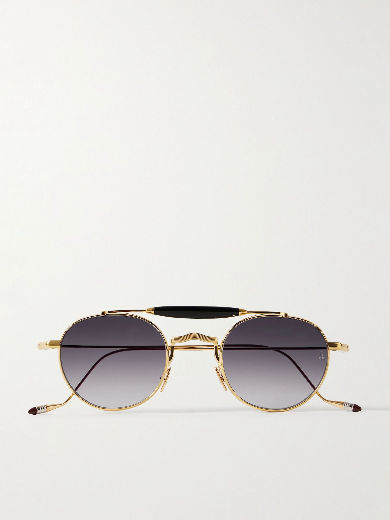 Dasan Round-Frame Gold-Tone Beta Titanium and Acetate Sunglasses Gold - 1