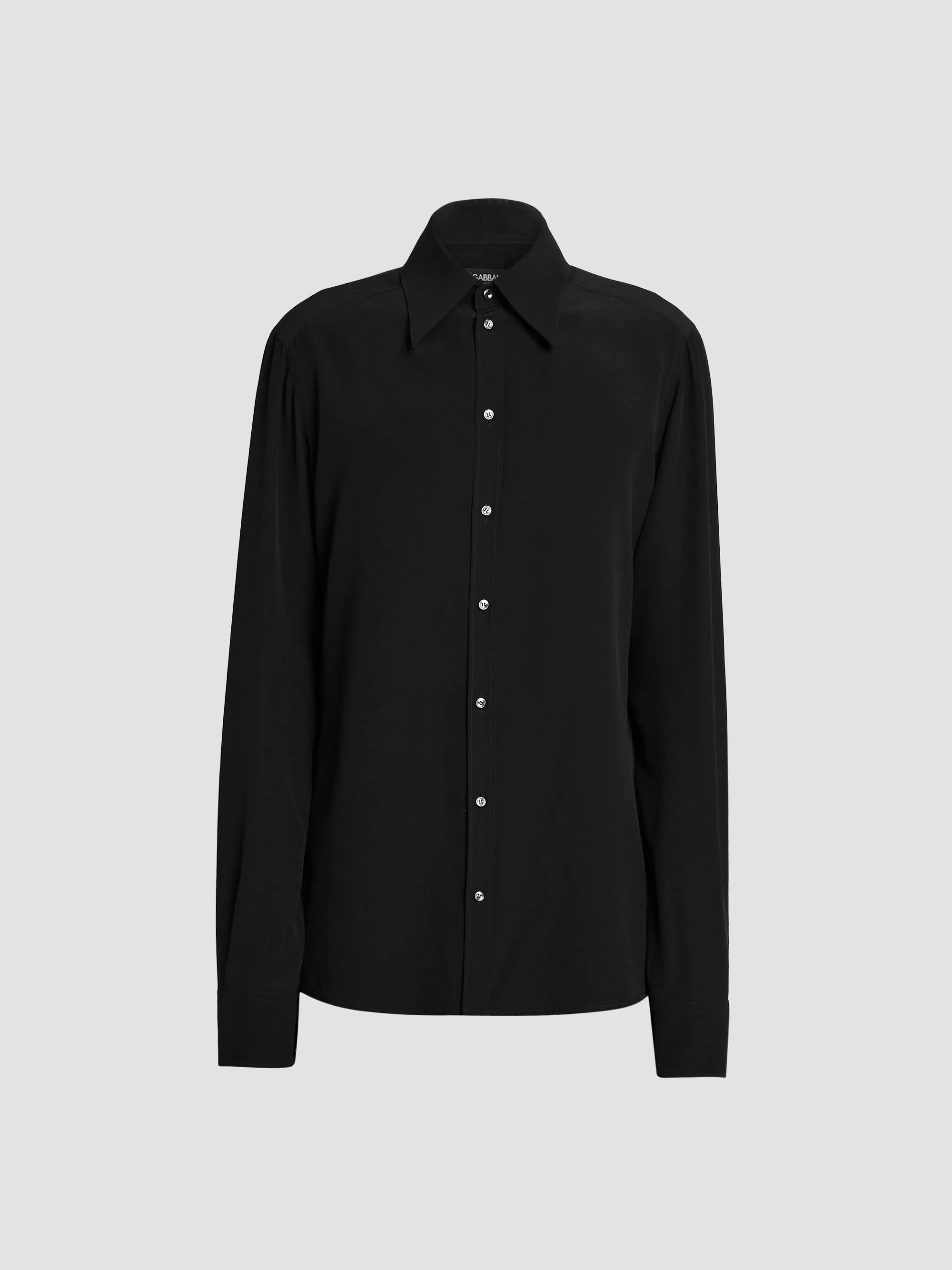 Men's Silk Georgette Shirt - Nero - 1