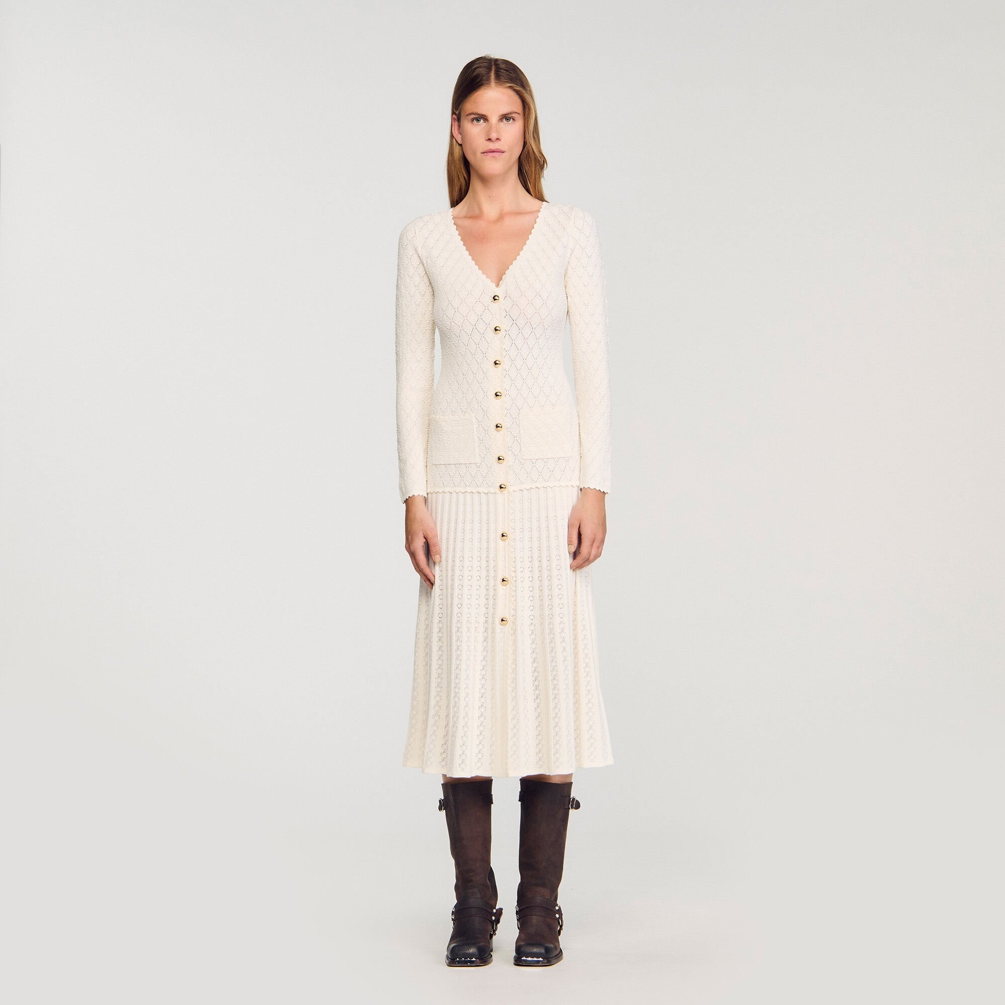 FANCY KNIT MIDI DRESS - 2