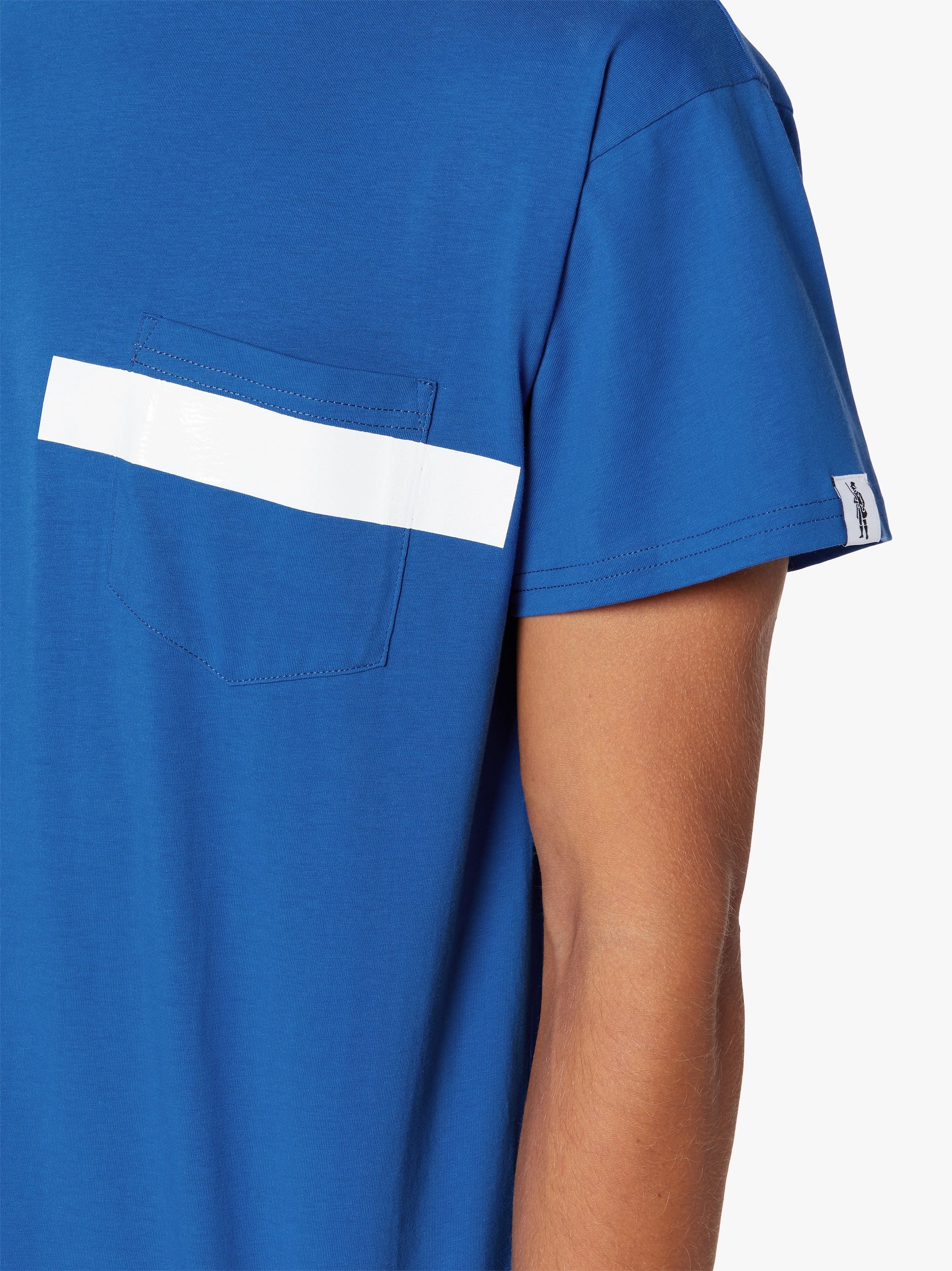 STRIPE BLUE COTTON T-SHIRT | GJM-213 - 6