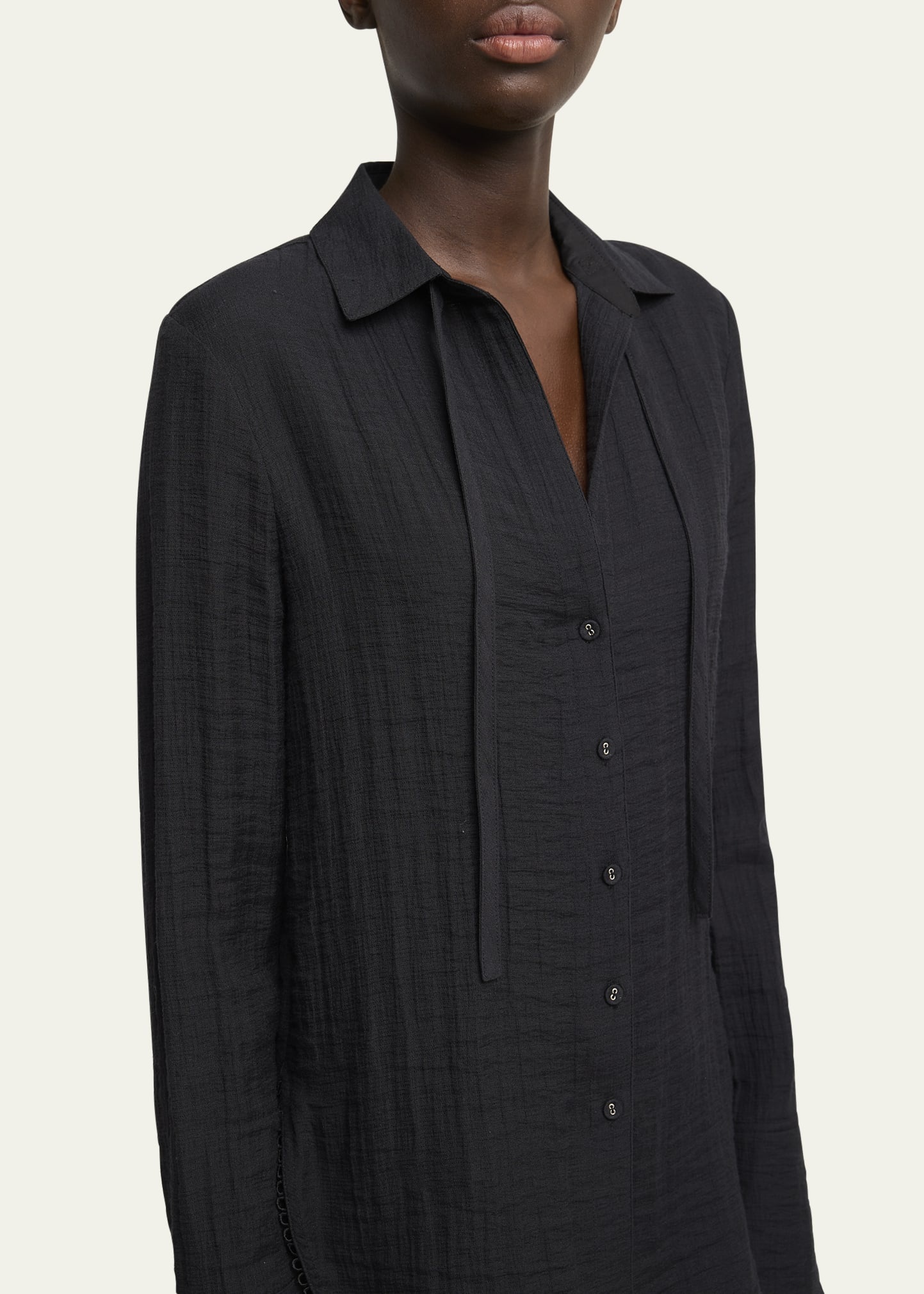 Cami Crinkled Long-Sleeve Shirt - 5