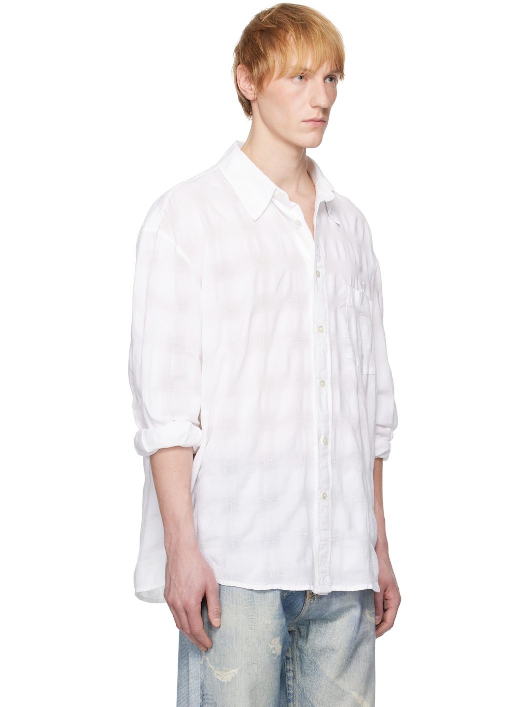 White Crinkle Shirt - 2