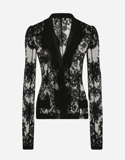 Dolce & Gabbana Floral lace jacket with satin details outlook