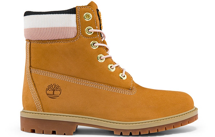 (WMNS) Timberland 6 Inch Heritage Premium Waterproof Boots 'Wheat Nubuck and Stripes' A2R3GW - 2