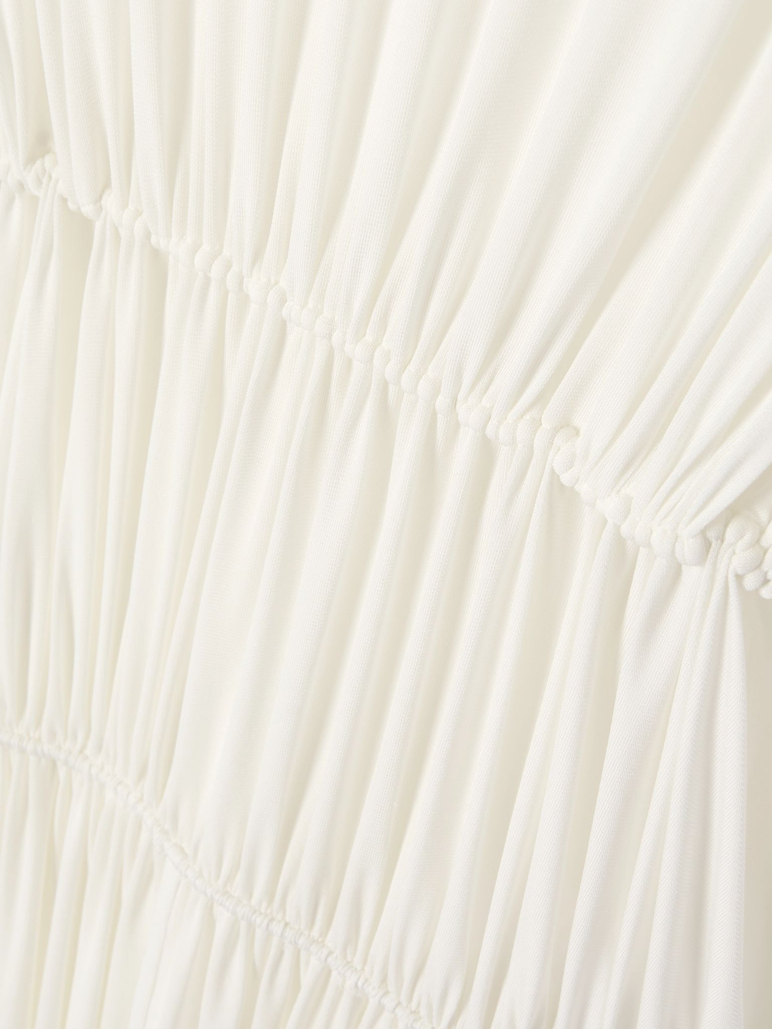 Gathered jersey maxi dress Off-white - 4