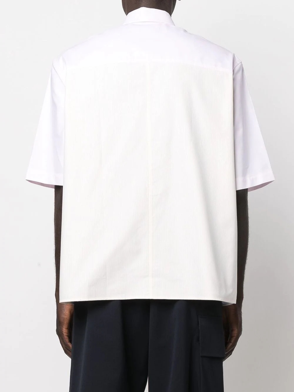 contrast-panel short-sleeved shirt - 4