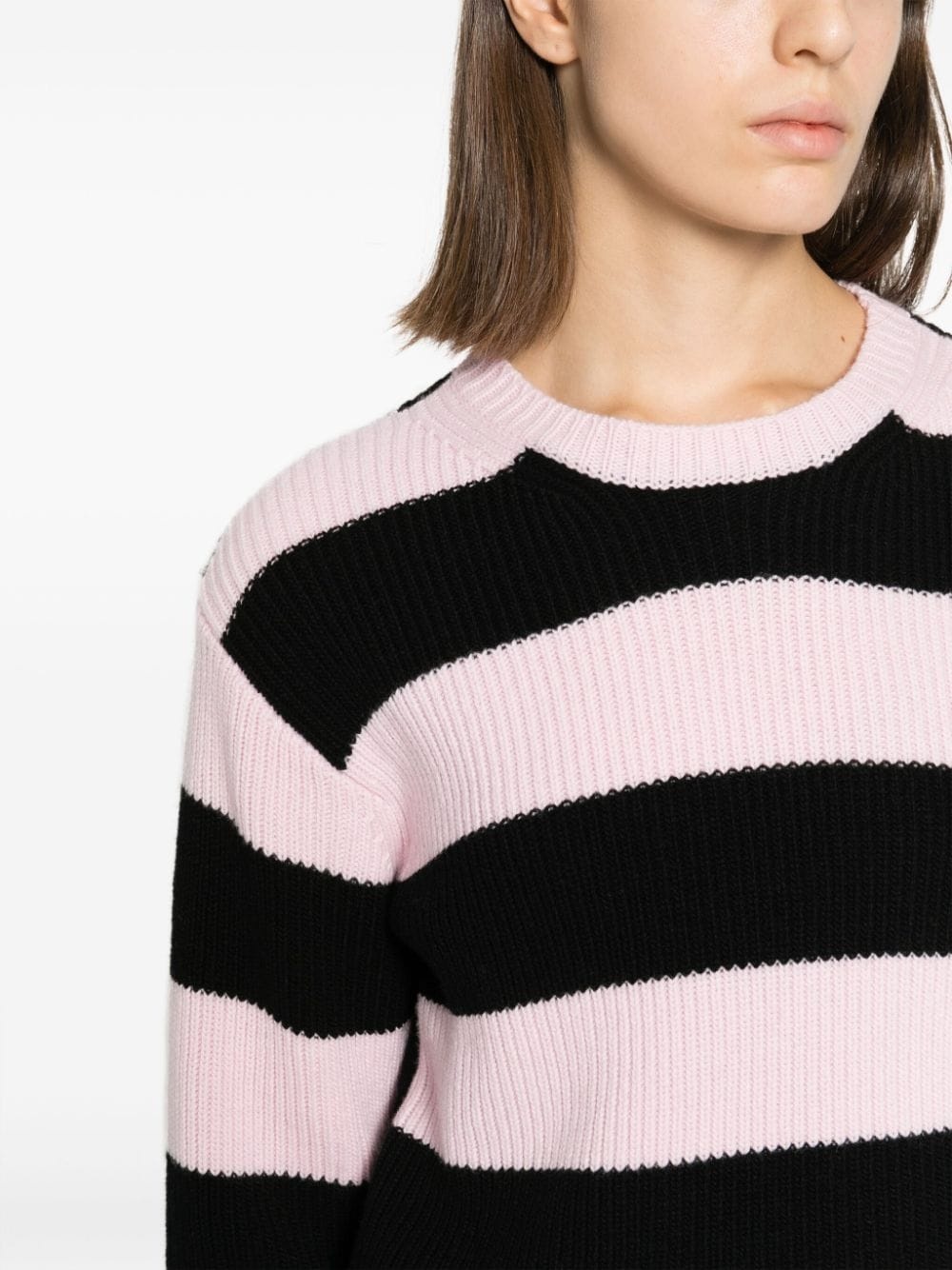 striped virgin wool jumper - 5