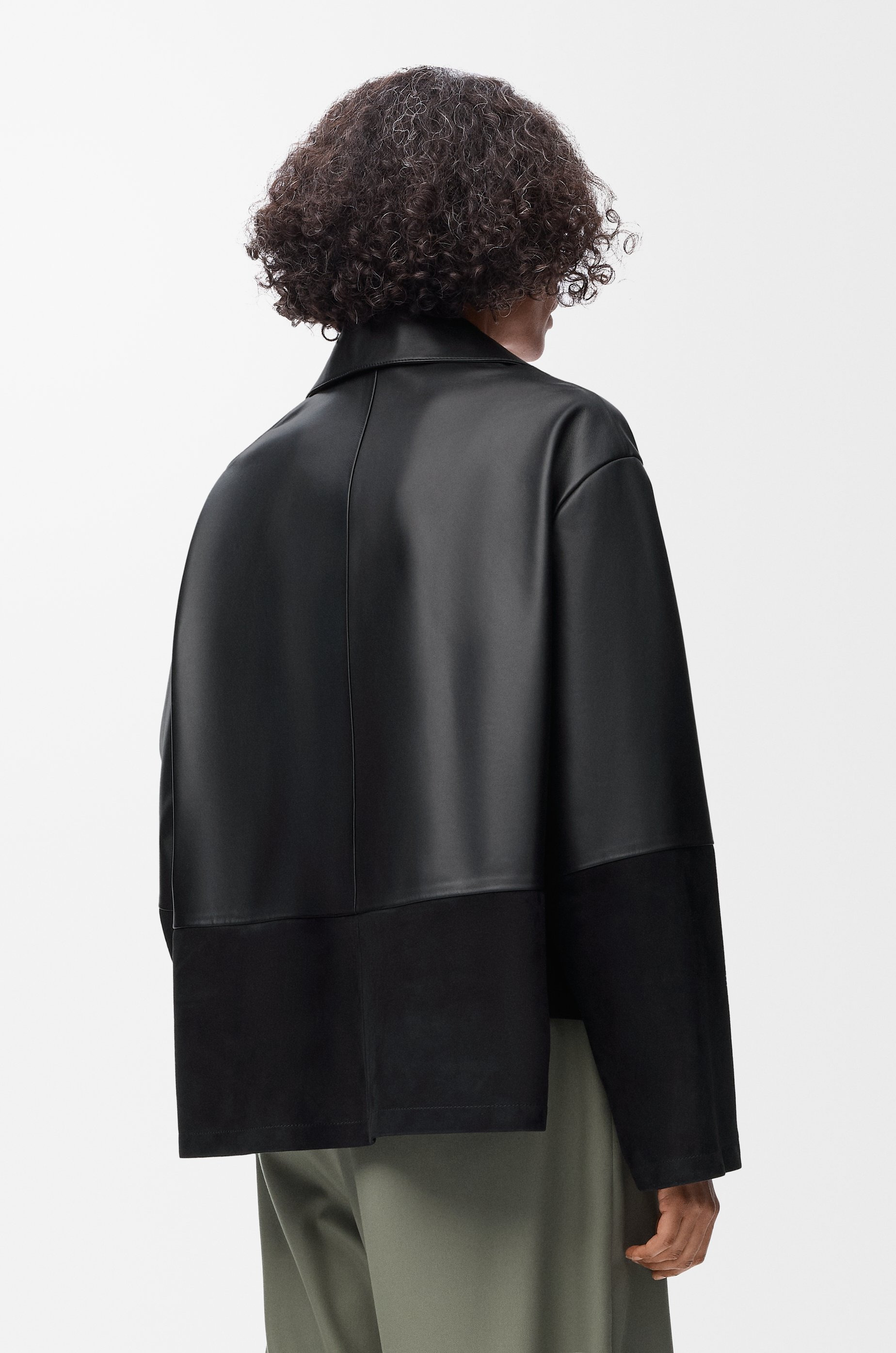 Pyjama blouse in nappa lambskin and suede goatskin - 4