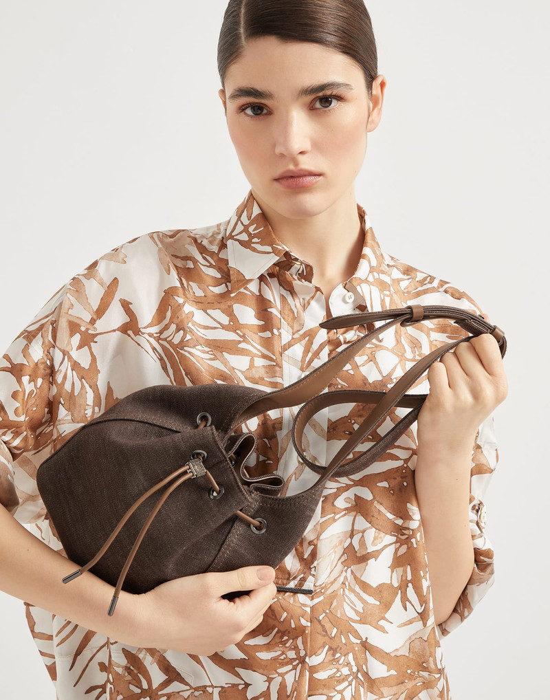 BC Duo small bucket bag in no-fade denim 4