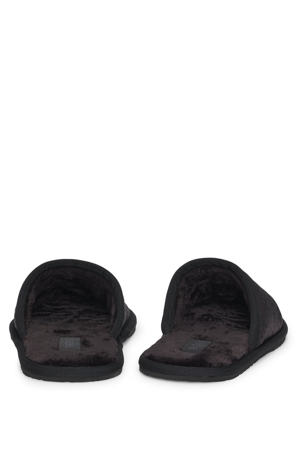 FLEECE-LINED SLIPPERS WITH MONOGRAMMED UPPERS AND OPEN BACK - 4