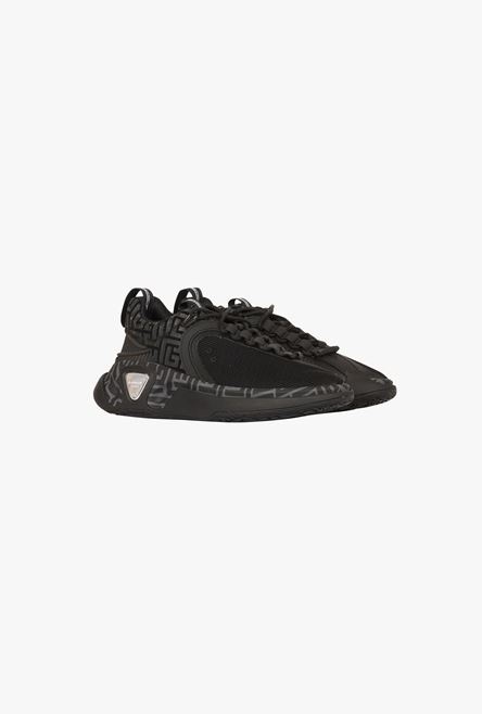 Black monogram suede and mesh B-Runner sneakers - 2