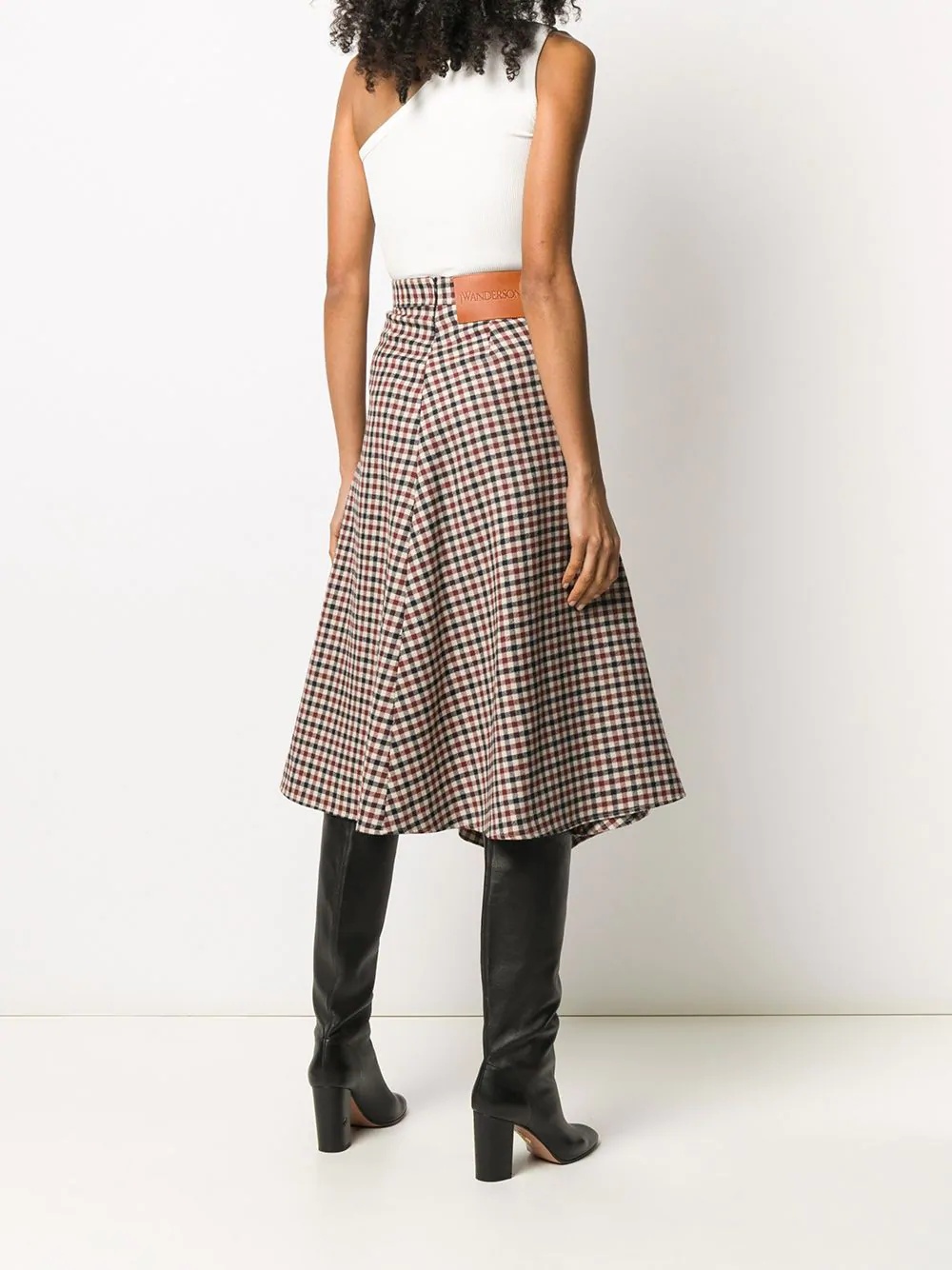 checked asymmetric skirt - 4