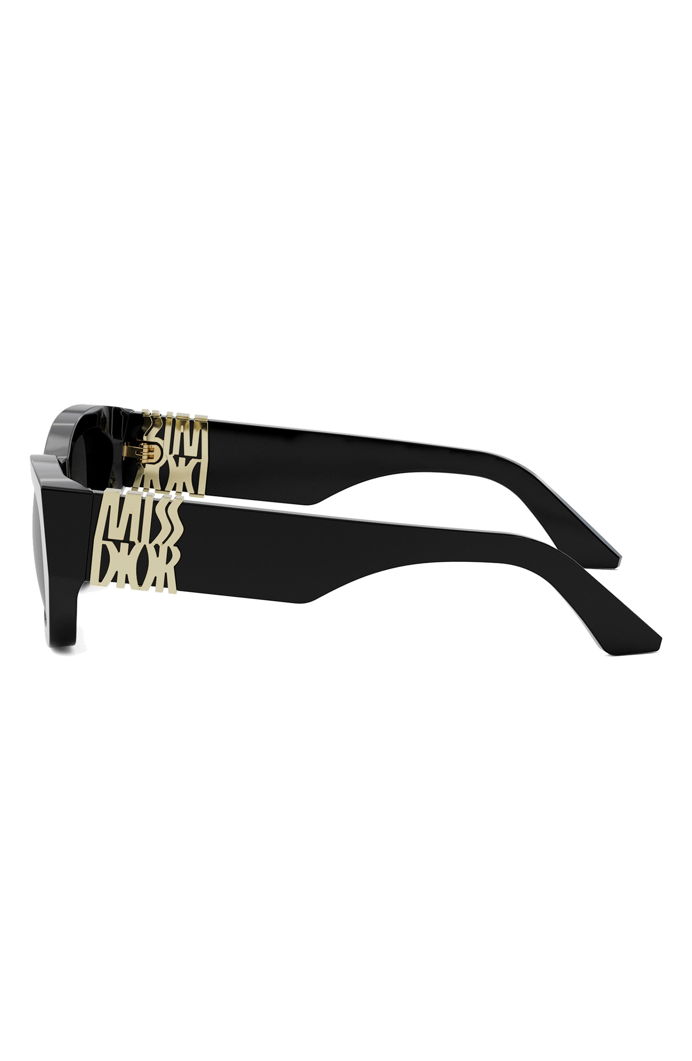 MissDior S1I 55mm Square Sunglasses in Shiny Black /Smoke at Nordstrom - 3