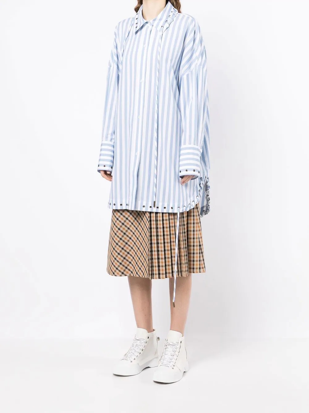 stripe-pattern cotton shirt - 3